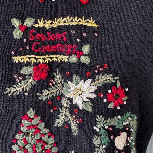 Tiara International Vintage 90s Christmas Cardigan Sweater Women's Size XL - Picture 2 of 6